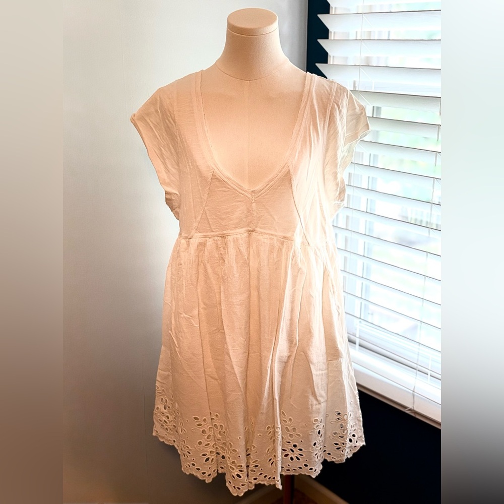 Anthropology Off-White Eyelet Swim Coverup/Dress